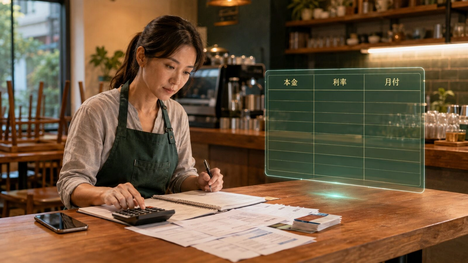 3咖啡店店主計算卡債本金、利率與月付金