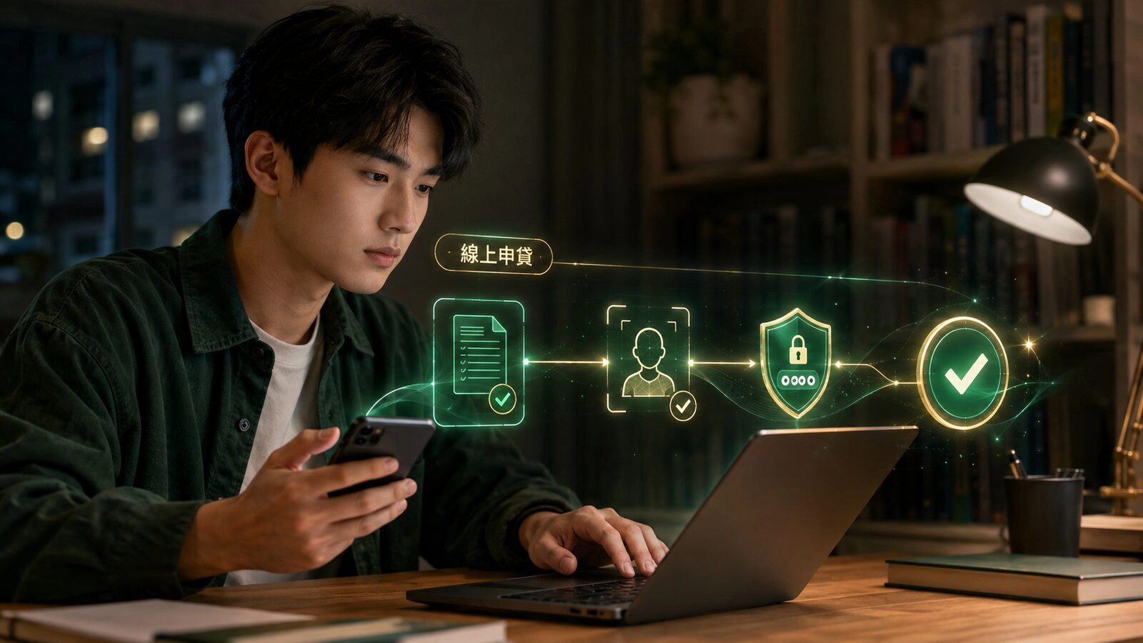 學生使用手機與筆電辦理就學貸款線上申貸
