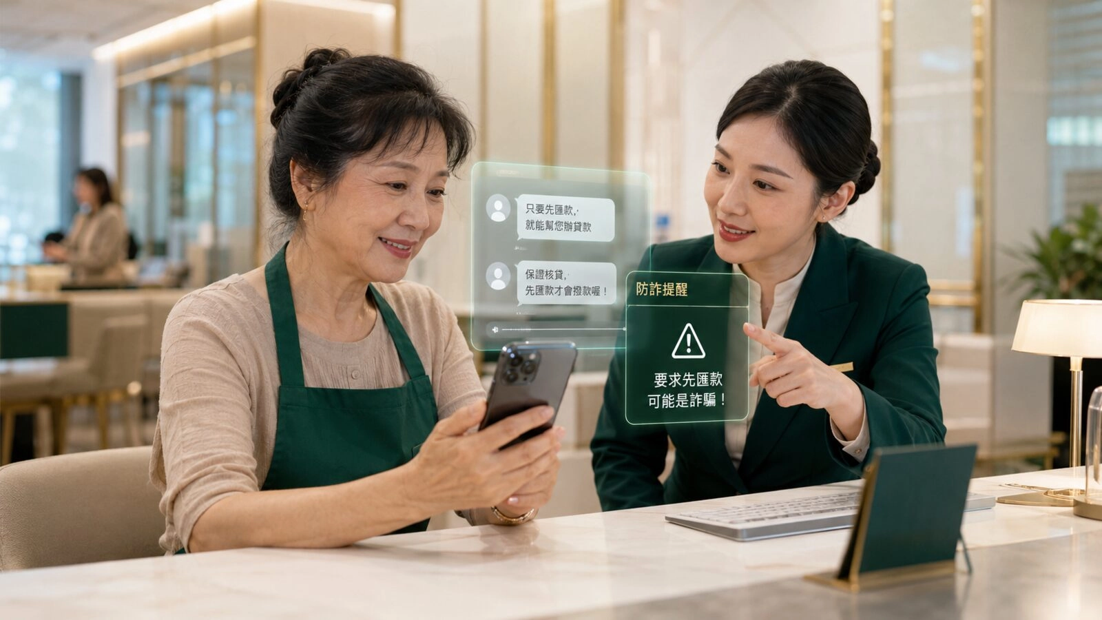 苗栗小吃店老闆接受銀行行員協助辨識假借貸詐騙