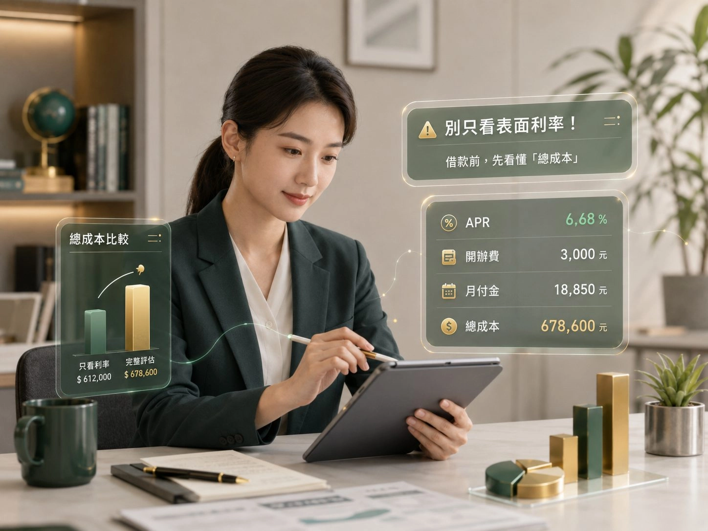 3金融顧問查看信貸 APR、開辦費與月付金試算資料