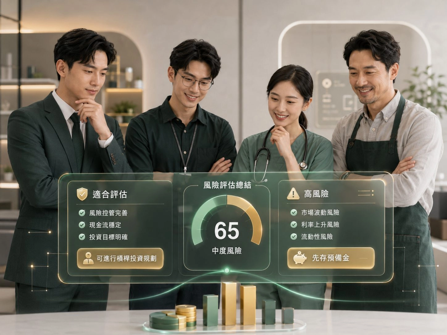 6不同職業台灣人查看信貸投資適合度與風險評估結果