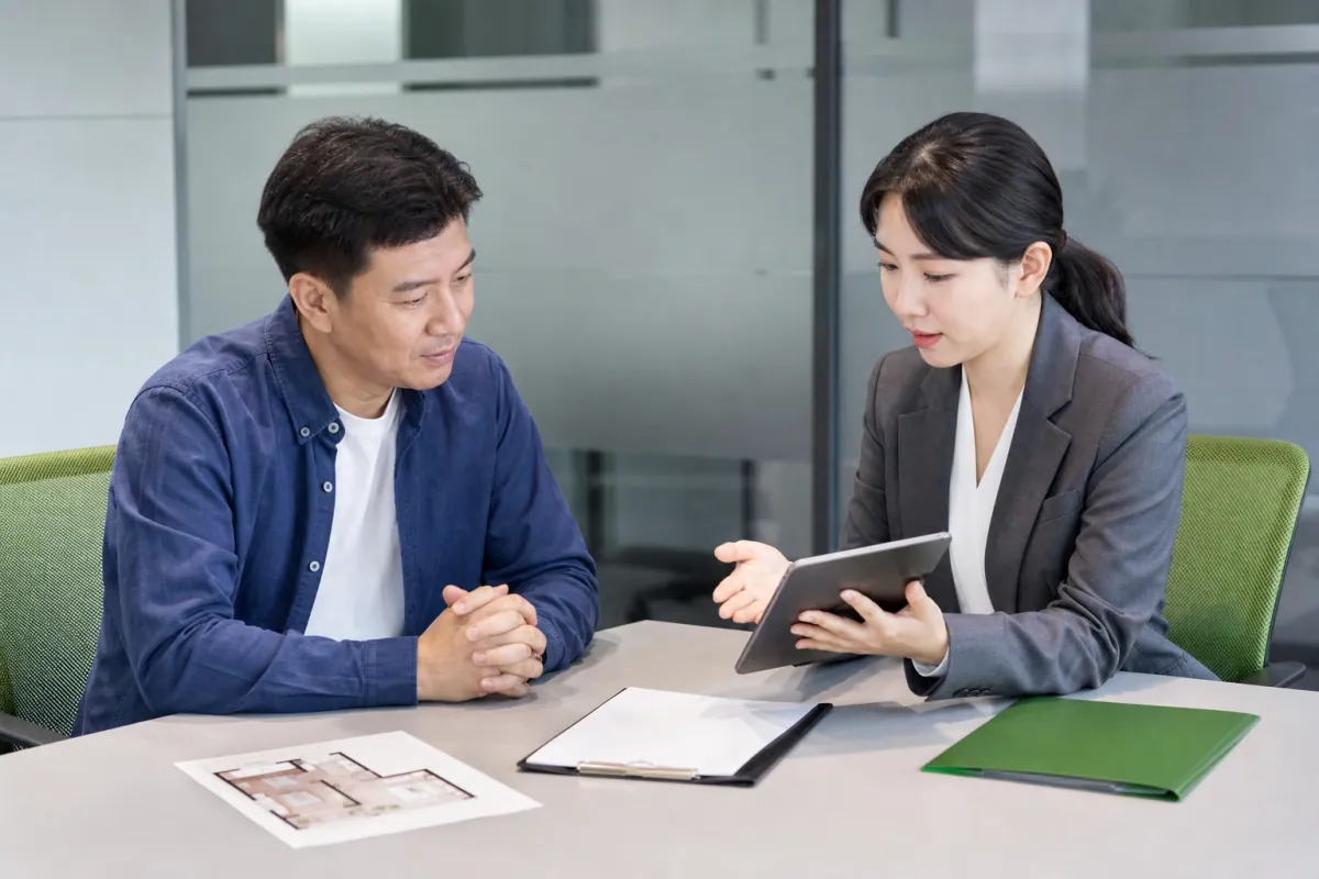 銀行裝潢貸款申請與方案諮詢示意圖