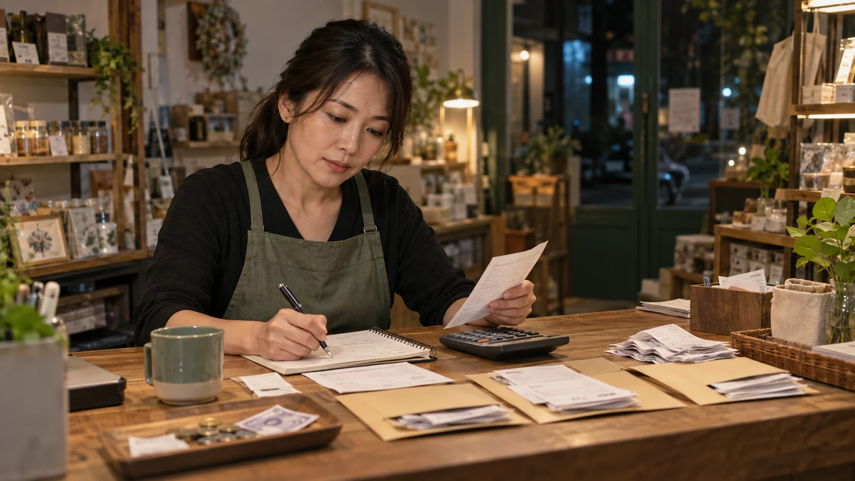 小店經營者整理貸款月付與每月生活現金流