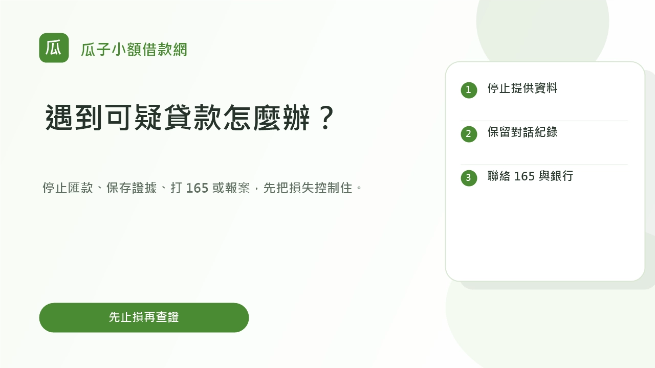 遇到可疑貸款時的自保處理步驟圖