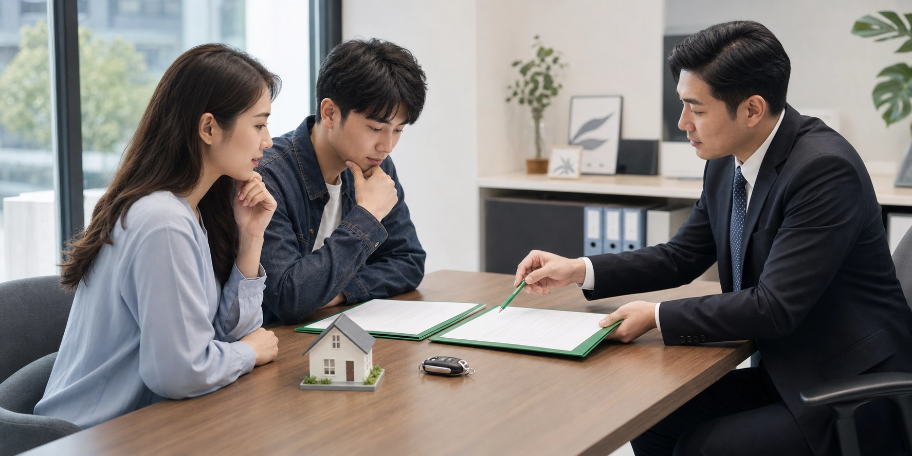 申請人核對房屋與汽車民間二胎貸款契約示意圖