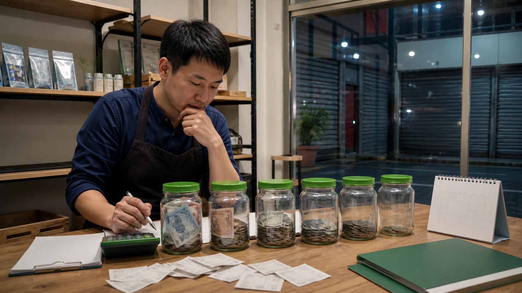 小店營運緩衝加入貸款月付後現金跑道縮短示意