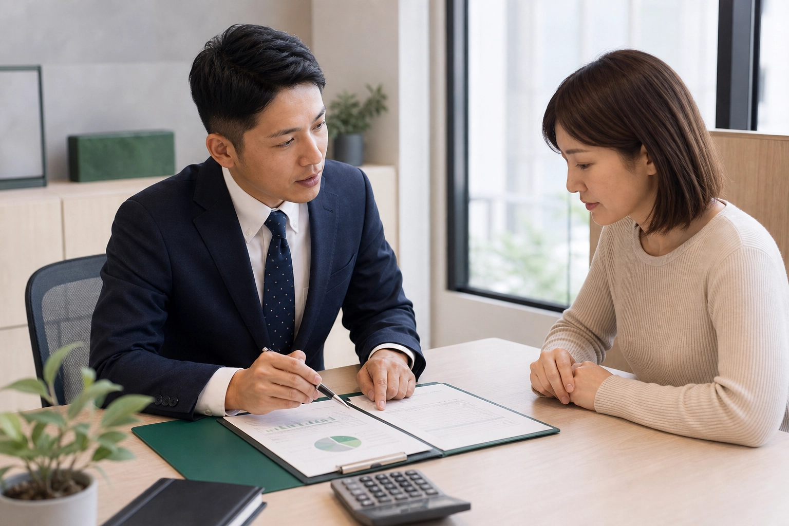 民眾與專員討論告誡戶貸款條件示意圖