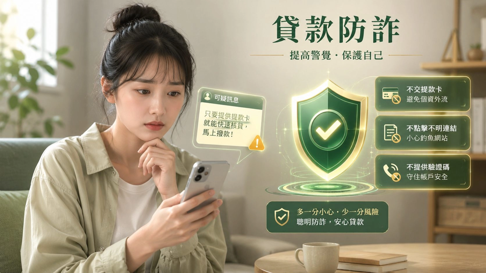貸款防詐提款卡驗證碼警示